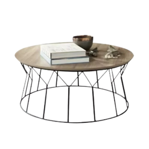 Table basse en fer au design moderne et luxueux avec plateau en bois Table basse d'appoint simple pour salon Offre Spéciale meubles - Product Image 4