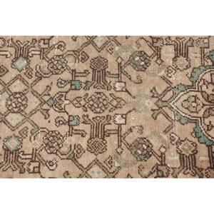 Turkish Vintage Rug, Runner 3.37x9.3 ft (103x283 cm) Rug, <b>Brown</b> Striped <b>Wool</b> Rug - Product Image 5