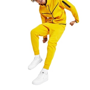 Automne hiver hommes contraste couleur sweat à capuche costume pur coton Couple Jogging sweats surdimensionné Streetwear survêtements - Product Image 3