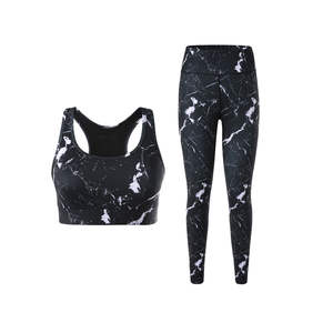 Unique 2025 femmes Yoga ensemble 2 pièces sport mode taille élastique Fitness personnalisé deux tons Yoga ensemble à vendre femmes Fitness Yoga ensemble - Product Image 4