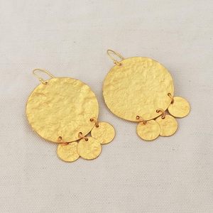 ตุ้มหูห่วงประดับทองรูปเรขาคณิตขนาดใหญ่ลายดอกไม้คลาสสิกของขวัญสำหรับผู้หญิงขายส่ง - Product Image 5