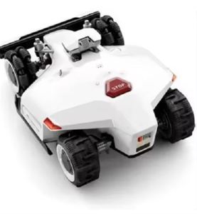 Tondeuse à gazon robotisée électrique DC légère blanche avec bouton d'arrêt rouge pour la tonte du gazon, toute neuve - Product Image 2