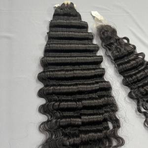 SPARK Venta al por mayor Extensiones de cabello de onda profunda, 10A Paquetes de cabello Remy virgen peruano, 100% Extensión de cabello real para mujeres negras - Product Image 1