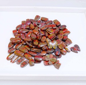 Paire de cabochons assortis en agate de couture marocaine naturelle paire de pierres précieuses taillées à plat pour les concepteurs de bijoux boucles d'oreilles approvisionnement - Product Image 3