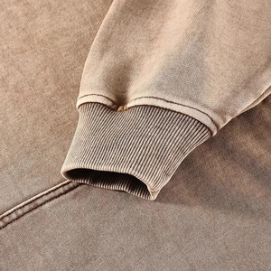 100% coton sweat à capuche uni hommes Style lavé à l'acide poids lourd sweat à capuche surdimensionné sweats à capuche vierges en vrac logo personnalisé OEM soutien hommes - Product Image 6