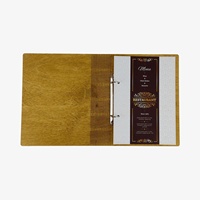 Durable A4 cubierta de menú de madera calidad cuero menú carpeta libro para Cafetería Restaurante Bar Hotel-Suministros de restaurante de calidad