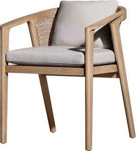 Silla de Comedor Moderna de Madera de Teca y Mimbre con Mechones para Hogar, Oficina y Almacén, Hecha a Mano, Venta al por Mayor - Product Image 1