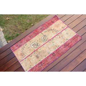 พรมตุรกี 1.9x3.1 ฟุต (59x94 ซม.) สีแดง ลายแบบนามธรรม สไตล์วินเทจ - Product Image 2