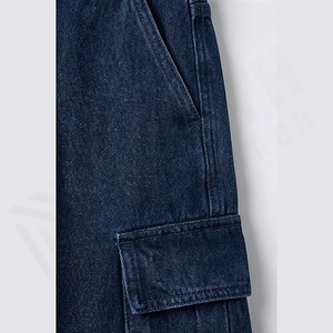 Jeans en denim à strass de style européen, tendance, coupe ample, jambe large, bootcut, baggy, cristal, délavé, décontracté, hiver, couleur personnalisée - Product Image 5