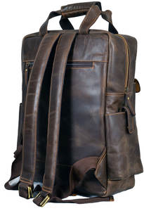 Fournisseur en gros 100% sac à dos en cuir véritable à la mode et décontracté de couleur unie - Product Image 6