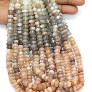 Cuentas Redondas Lisas de Piedra Lunar Multicolor Natural, Cuentas de Piedra Lunar Multicolor de 7-10 mm, Cuentas de Calidad AAA++ - Product Image 4