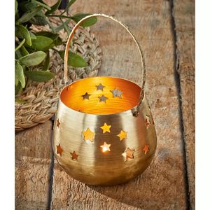 Portavelas de Navidad parpadeante con diseño de estrella, Mini farol de lujo para decoración del hogar y el jardín, serigrafía - Product Image 6