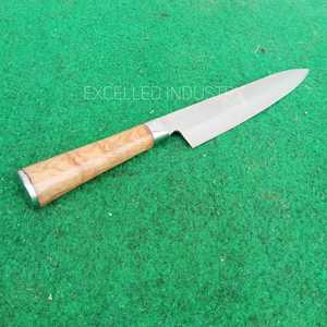 มีดเชฟทำครัวสแตนเลสมีดด้ามไม้มีดญี่ปุ่นงานแฮนด์เมดดีไซน์ใหม่พร้อมปลอกหนังแท้ - Product Image 6