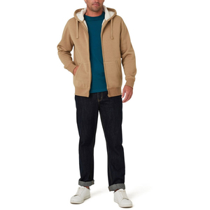 Sweat à capuche pour homme en molleton sherpa à fermeture éclair, 100% coton, personnalisé, à séchage rapide, prix fabricant, hiver, broderie unie, teinture unie - Product Image 5