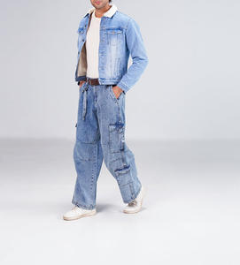 Fabricantes de ropa personalizada Chaqueta de exterior vintage Chaqueta de mezclilla no elástica recortada ajustada para hombre - Product Image 5