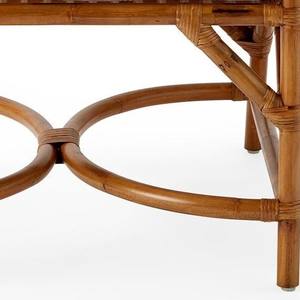 Sillón de bambú hecho a mano con marco curvo, acabado de ratán natural y cojines blancos para Hotel, Villa, sala de estar, pedido al por mayor - Product Image 6