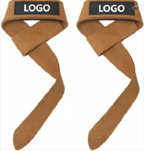 Sangles de musculation en cuir personnalisées avec logo, sangles de poignet pour la musculation, rose, pour la musculation - Product Image 1