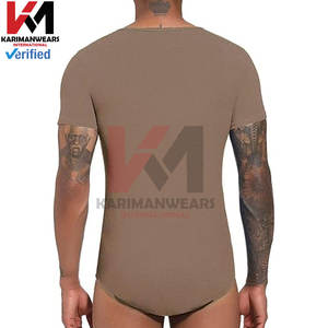 Custom Fit Mens Short Sleeve Bodysuit Round Neck Leotard <b>Romper</b> Pajamas OEM Wholesale Bulk Onesies Wholesalers - Product Image 5