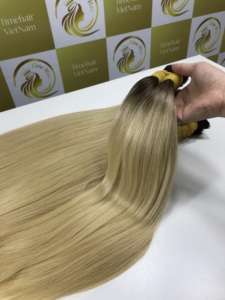 Pour 100% vierge Remy cheveux humains Super Double dessiné extrémités épaisses pleine cuticule alignée en vrac doux lisse brillant Extensions de cheveux - Product Image 2