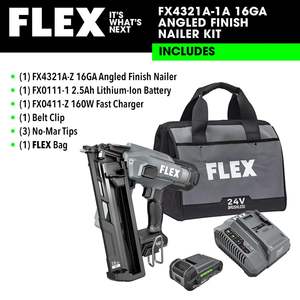 Clavadora angular inalámbrica sin escobillas de 24 V para metal, calibre 16, de 1-1/4 y 2-1/2 pulgadas, con batería de litio de 2.5 Ah y 160 W, carga rápida. - Product Image 5