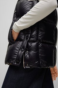Chaqueta de plumón ligera para invierno, chaleco corto, manga corta, estampado liso, abrigos de piel a precio económico - Product Image 6