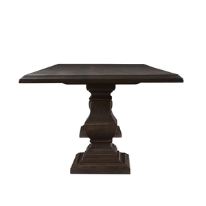 New Rectangle Dining <b>Table</b> Made With Solid Mango <b>Wood</b> Triple Beveled Waterfall Edge <b>Top</b> Pedestal Base Antique Brown Dining <b>Table</b> - Product Image 6
