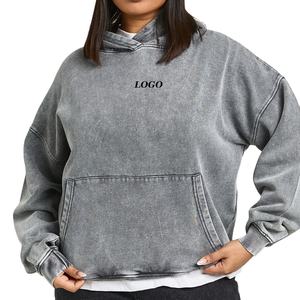 Sudadera con Efecto Desgastado para Mujer, Acabado Suave, Esencial para Invierno, con Bolsillos Tipo Canguro y Mangas Largas, para Compradores al por Mayor, Precio Económico - Product Image 1
