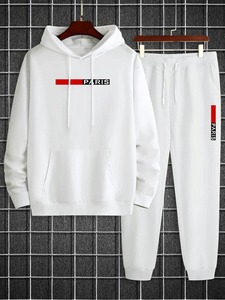 ชุดวอร์มผู้ชายแบบ 2 ชิ้น มีฮู้ด สีพื้น ชุดลำลองสไตล์สปอร์ต ดีไซน์ล่าสุดปี 2026 - Product Image 2