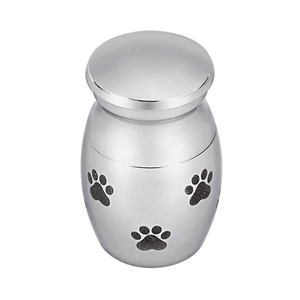 Urna de Metal para mascotas con estilo clásico de lujo, memorial de cremación con estampado de pata de aluminio para decoración del hogar, suministros funerarios - Product Image 5