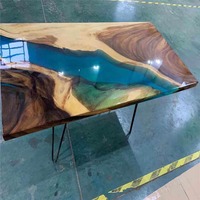Table de rivière en résine personnalisée | Dessus de table époxy | Table époxy faite à la main Table époxy personnalisée