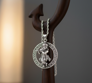 925 argent rhodium lien chaîne collier tenue quotidienne Krishna Om pendentif spirituel plaqué or tendance mode cadeau pour hommes femmes - Product Image 2