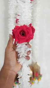 Vintage Mughal-Inspired Metal Hanging Lamp with Floral Garland Decorative Lantern for Eid Diwali Wedding & Festive Event Decor - Product Image 6