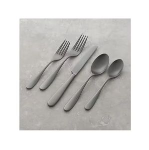 Juego de 4 cubiertos de acero inoxidable con cabeza de oro metálico con diseño elegante de acero plateado con espejo - Product Image 2