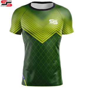 เสื้อออกกำลังกายแบบรัดรูปแขนสั้นสำหรับผู้ชายเสื้อ Upf50 + ยูวีป้องกันแสงแดดพิมพ์ลายระเหิดออกแบบได้ตามต้องการ - Product Image 4