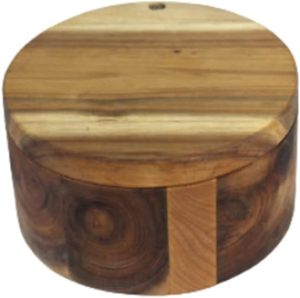 Caja de especias de madera de acacia con cuchara de madera (Caja de especias de madera de acacia de 2 compartimentos con cuchara de madera (5,9x5,9x3) - Product Image 6