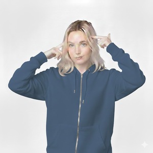 Sudadera con Capucha de Punto para Mujer, Invierno, 100% Algodón, Manga Larga Tipo Murciélago, Estampado Frontal, Color Sólido, Transpirable, Ecológica, Informal - Product Image 1