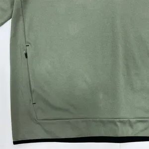 Casual Heavy Weight Rayon Ponte Knit <b>Hoodie</b> with Zipper and Binding Hem Sweatshirt - Product Image 6