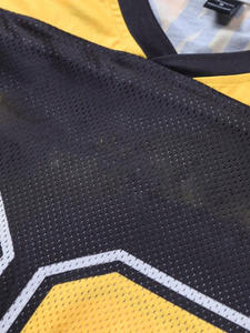 Wholesale Black <b>Gold</b> Oversized <b>Mesh</b> Jerseys Shirt Hip Hop Streetwear V Neck Sublimation Two Tone Football Jersey - Product Image 6