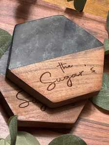 High Quality Handmade Resin <b>Coasters</b> <b>Set</b> Epoxy Drink Mats with Floral, Ocean & Glitter Designs for Export & Stone <b>Coasters</b> - Product Image 2