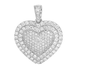 Elegante colgante de corazón chapado en oro con brillantes diamantes de moissanita racimo joyería romántica para hombres y mujeres - Product Image 1