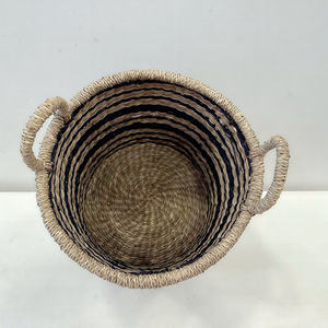 ตะกร้าเก็บของทรงกลมจากหญ้าทะเลสุดหรู - เป็นมิตรกับสิ่งแวดล้อม ใช้งานได้หลากหลาย - Product Image 5