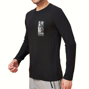 Camiseta de Manga Larga para Hombre, Personalizada, 100% Algodón, Tejido de Punto Grueso de 300g, Transpirable, de Secado Rápido, con Estampado Digital, Estilo Hip Hop - Product Image 2