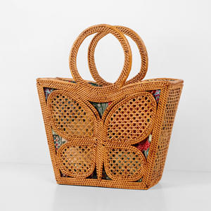 Sac fourre-tout papillon pour femme, sac à main en rotin, sacs à main de qualité supérieure, sacs à main avec poignée, vente en gros - Product Image 4