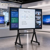 Pantalla Interactiva Inteligente 4K de 65, 75, 86 y 98 Pulgadas con Pantalla Dividida Multitarea AOOWHAO para Conferencias Corporativas y Reuniones Híbridas