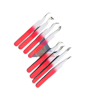 Pinzas de extensión de pestañas de acero inoxidable, pinzas de volumen de arranque y en ángulo de 45 grados, pinzas de pestañas de agarre fuerte sostenibles - Product Image 1