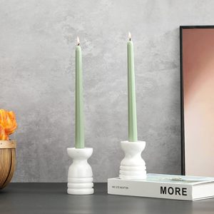 Fabuleux bougeoir en marbre décoratif blanc en gros - Product Image 3