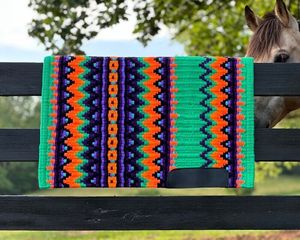 Couverture de selle occidentale en laine de qualité supérieure tissée à la main durable et confortable Style Cowboy parfait pour Rodeo Barrel Racing Horse Show Trail - Product Image 1