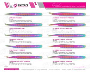 Pinzas de extensión de pestañas de acero inoxidable de calidad superior Mango antideslizante Etiqueta privada Punta de volumen Pinzas de pestañas postizas - Product Image 5