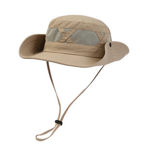 Sombrero de pescador unisex de verano para exteriores, visera transpirable ajustable para hombres, protector solar atado para senderismo, pesca, ropa de viaje informal - Product Image 1