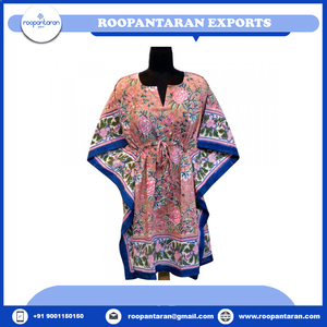 New Arrival Indian Manufacturer <b>Kaftan</b> Free Size 100% Cotton Hand Block Printed Beautiful Beach <b>Kaftans</b> for Sale at Best Price - Product Image 2